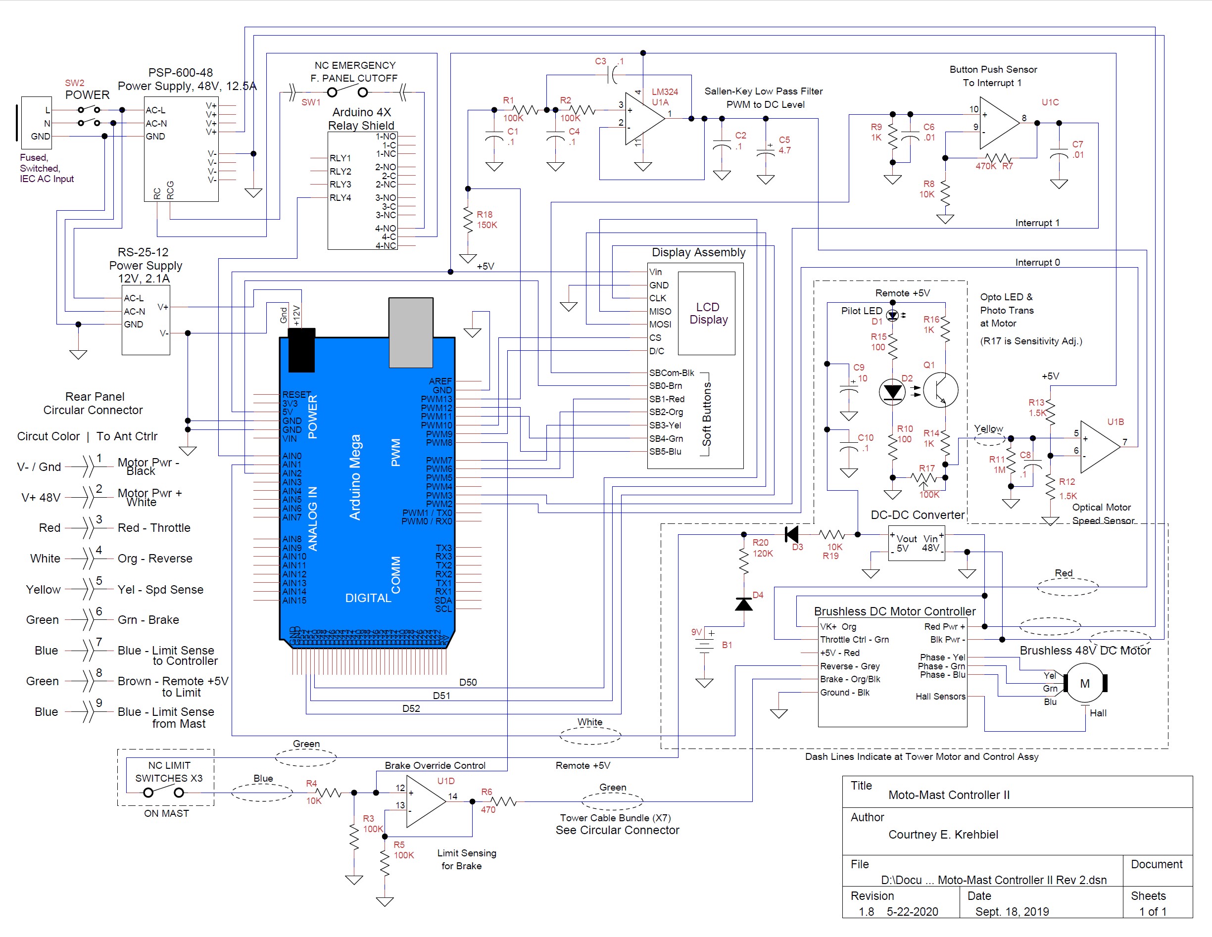 Schematic for Moto-Mast Controller